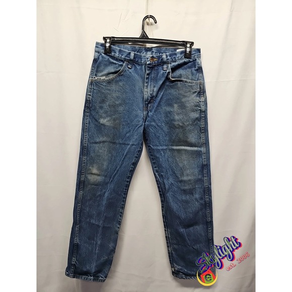 Rustler Other - Rustler Mens Blue Straight Leg Medium Wash Denim Jeans Work Cotton Size 33x30